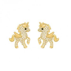 Unicorn Cubic Zirconia Stud Earrings